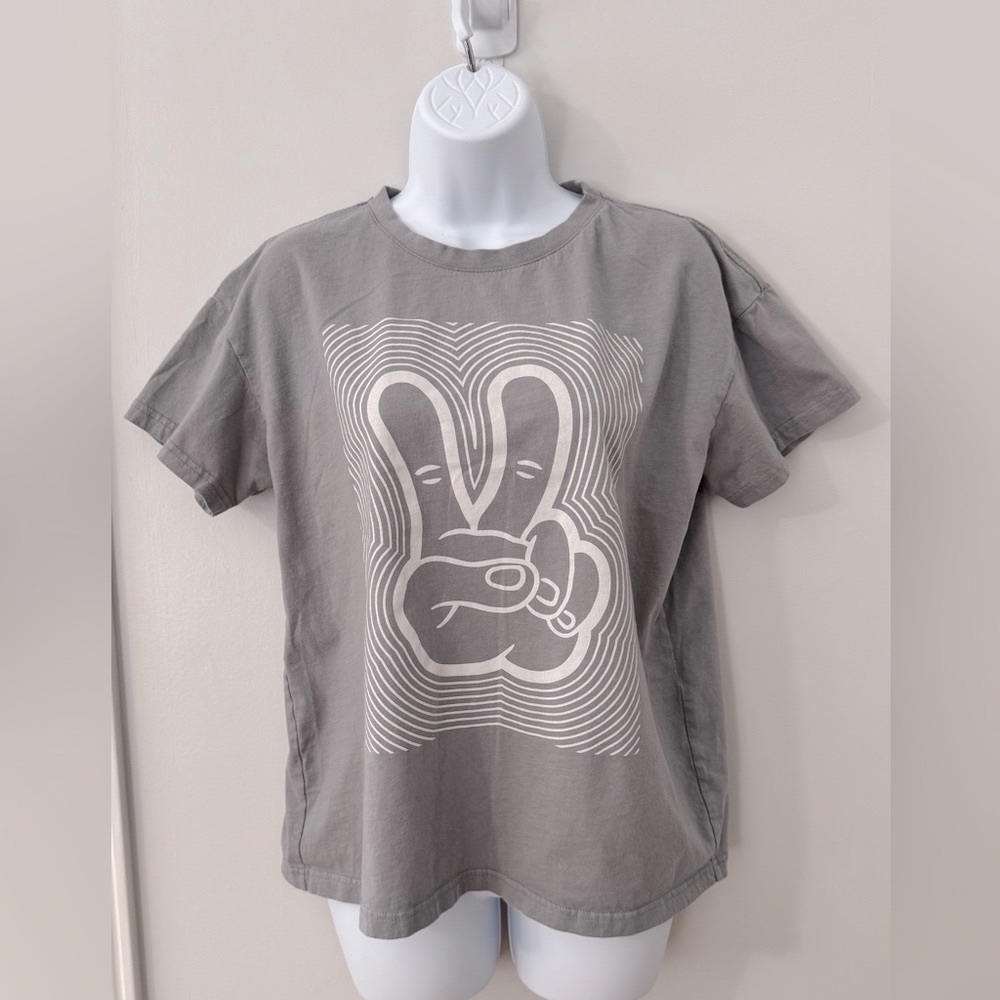 Dutch Bros Peace Hand Fingers Sign T Shirt Gray Size M Dutchwear